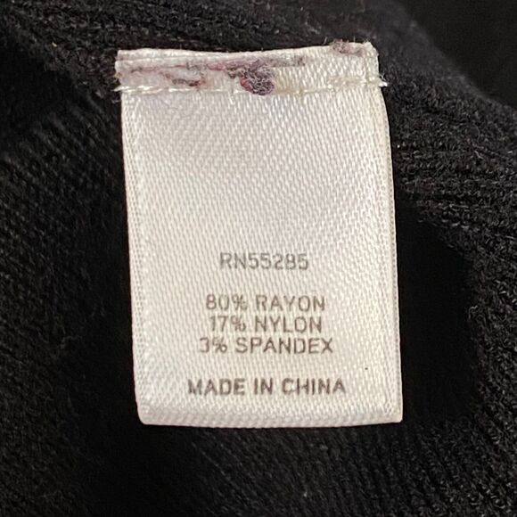 Express Textured Design Turtleneck Sweater Womens Medium Black Soft Empire Waist - Picture 7 of 12